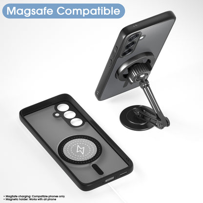 Pikkme Samsung Galaxy A36 5G Eagle 2 Mag-Safe Smoke Shockproof Hard Transparent Back Cover (Black)