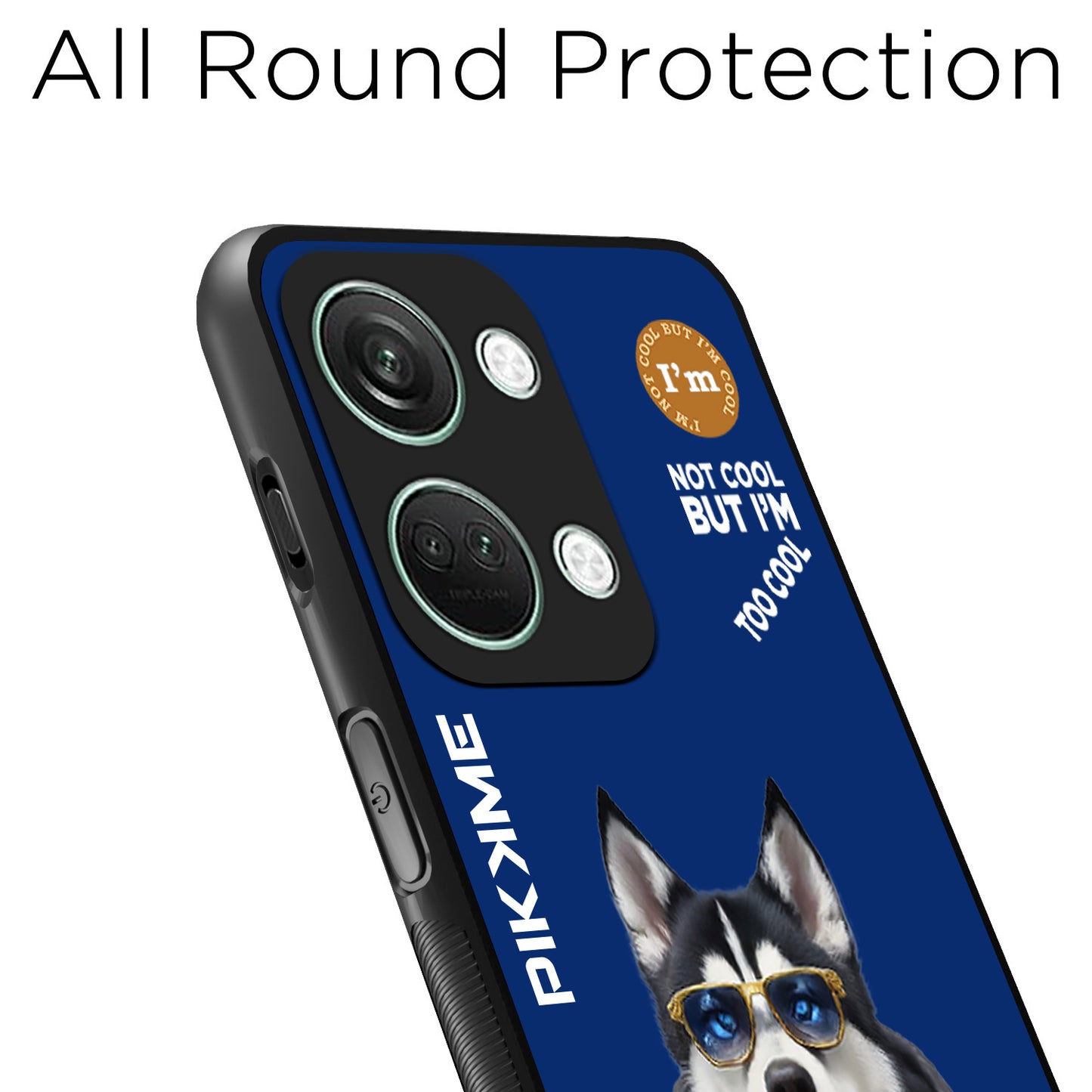 Pikkme Back Cover Pc Tpu + Printed Cool Funky Stylish Blue Dog Swag Raised Edges Camera Protection |Bumper Case For OnePlus Nord 3 5G (Design 08)