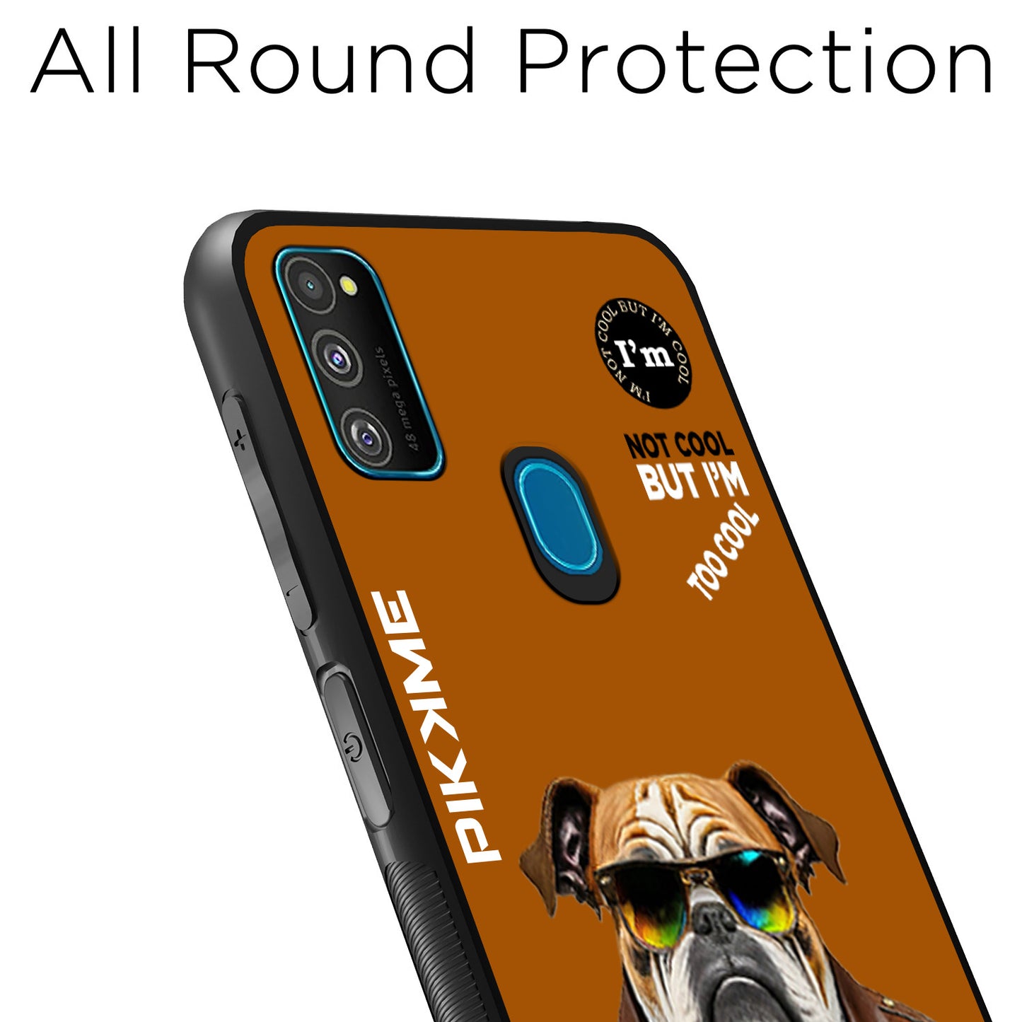 Pikkme Back Cover Pc Tpu + Printed Cool Funky Stylish Brown Dog Swag Raised Edges Camera Protection |Bumper Case For Samsung Galaxy M30s (Design 10)