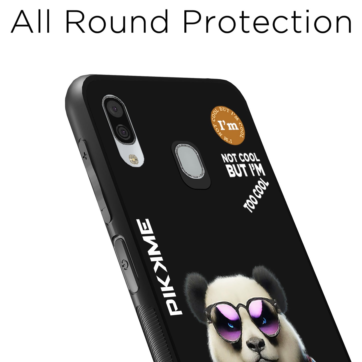 Pikkme Back Cover Pc Tpu + Printed Cool Funky Stylish Black Panda Swag Raised Edges Camera Protection |Bumper Case For Samsung Galaxy A30 (Design 05)