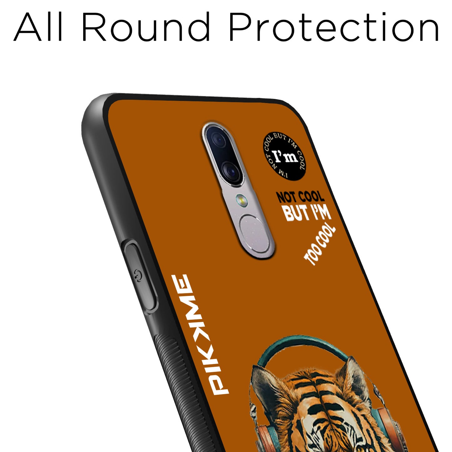 Pikkme Back Cover Pc Tpu + Printed Cool Funky Stylish Brown Tiger Swag Raised Edges Camera Protection |Bumper Case For Oppo F11 (Design 09)