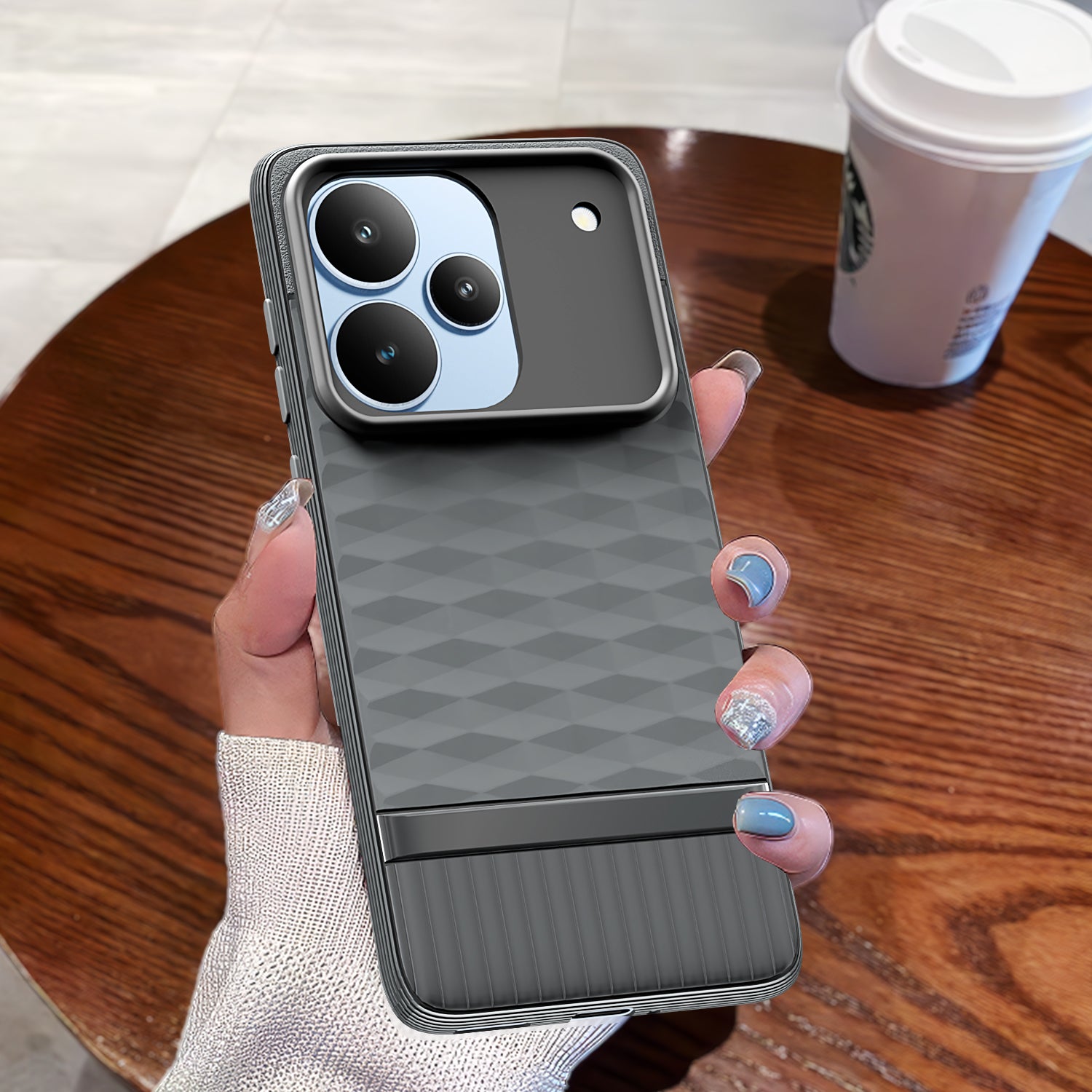 Pikkme Realme P4 Pro 5G Shockproof Soft Flexible Gencase Back cover (Grey)