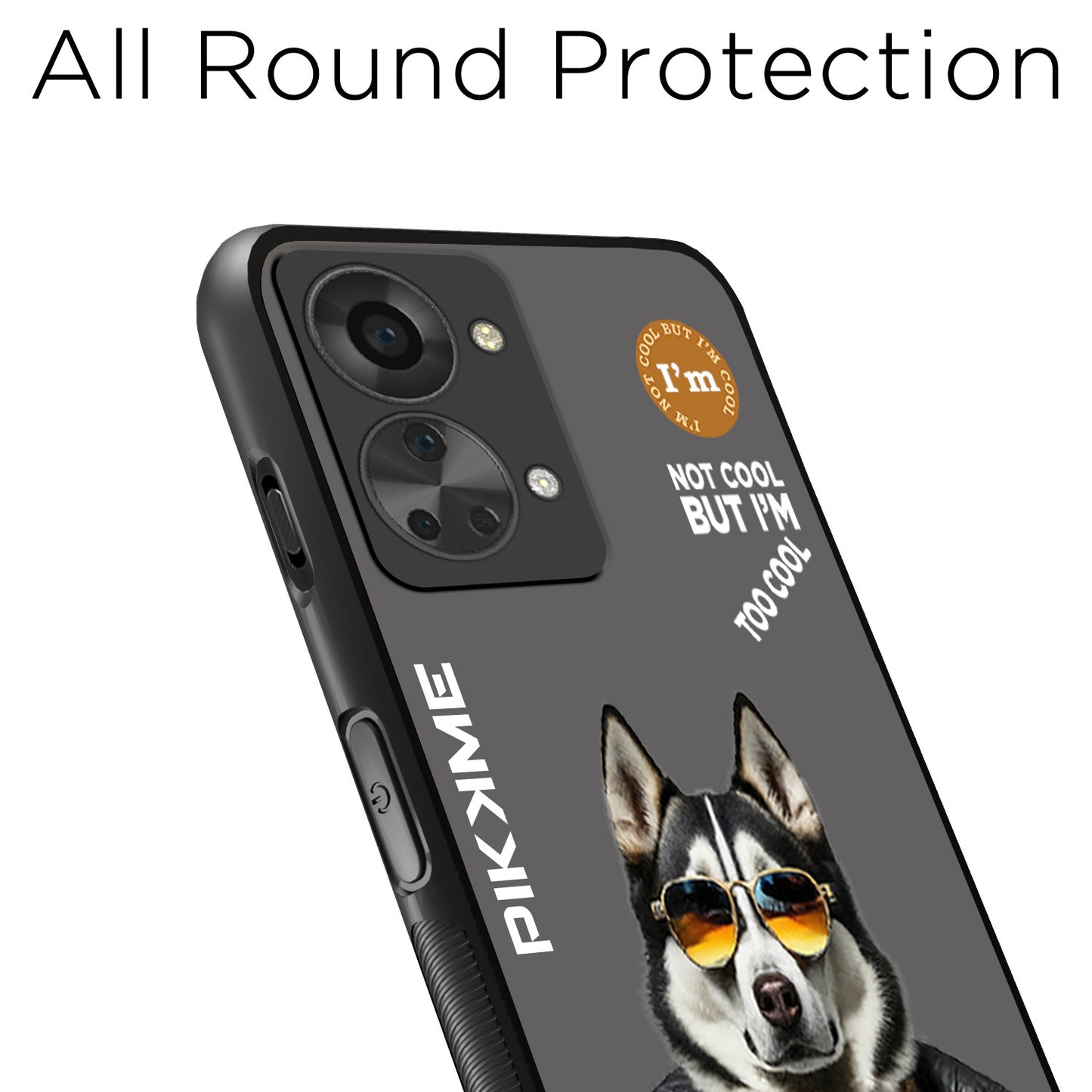 Pikkme Back Cover Pc Tpu + Printed Cool Funky Stylish Grey Dog Swag Raised Edges Camera Protection |Bumper Case For OnePlus Nord 2T 5G (Design 02)