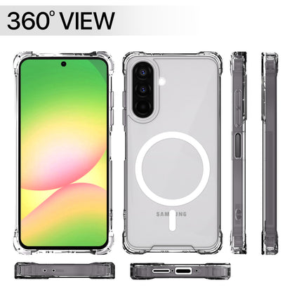 Pikkme Samsung Galaxy A26 5G Mag-Safe Shockproof PC + TPU Back Cover (Transparent)