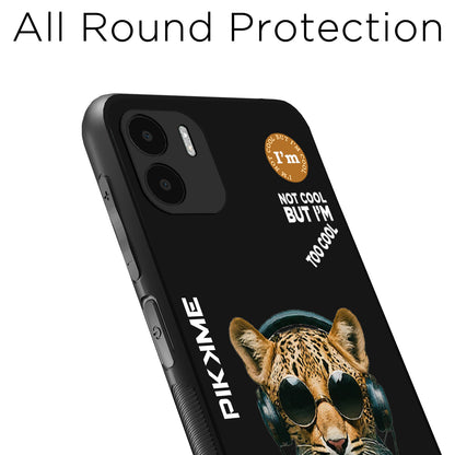 Pikkme Back Cover Pc Tpu + Printed Cool Funky Stylish Black Leopard Swag Raised Edges Camera Protection |Bumper Case For Redmi A1 (Design 04)