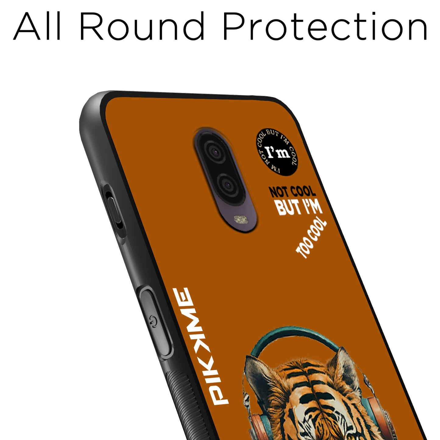 Pikkme Back Cover Pc Tpu + Printed Cool Funky Stylish Brown Tiger Swag Raised Edges Camera Protection |Bumper Case For OnePlus 6T (Design 09)