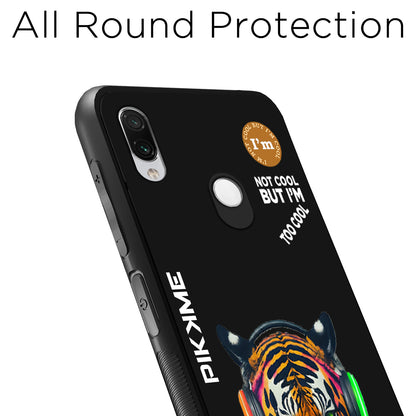 Pikkme Back Cover Pc Tpu + Printed Cool Funky Stylish Black Tiger Swag Raised Edges Camera Protection |Bumper Case For Redmi Note 7 Pro (Design 06)