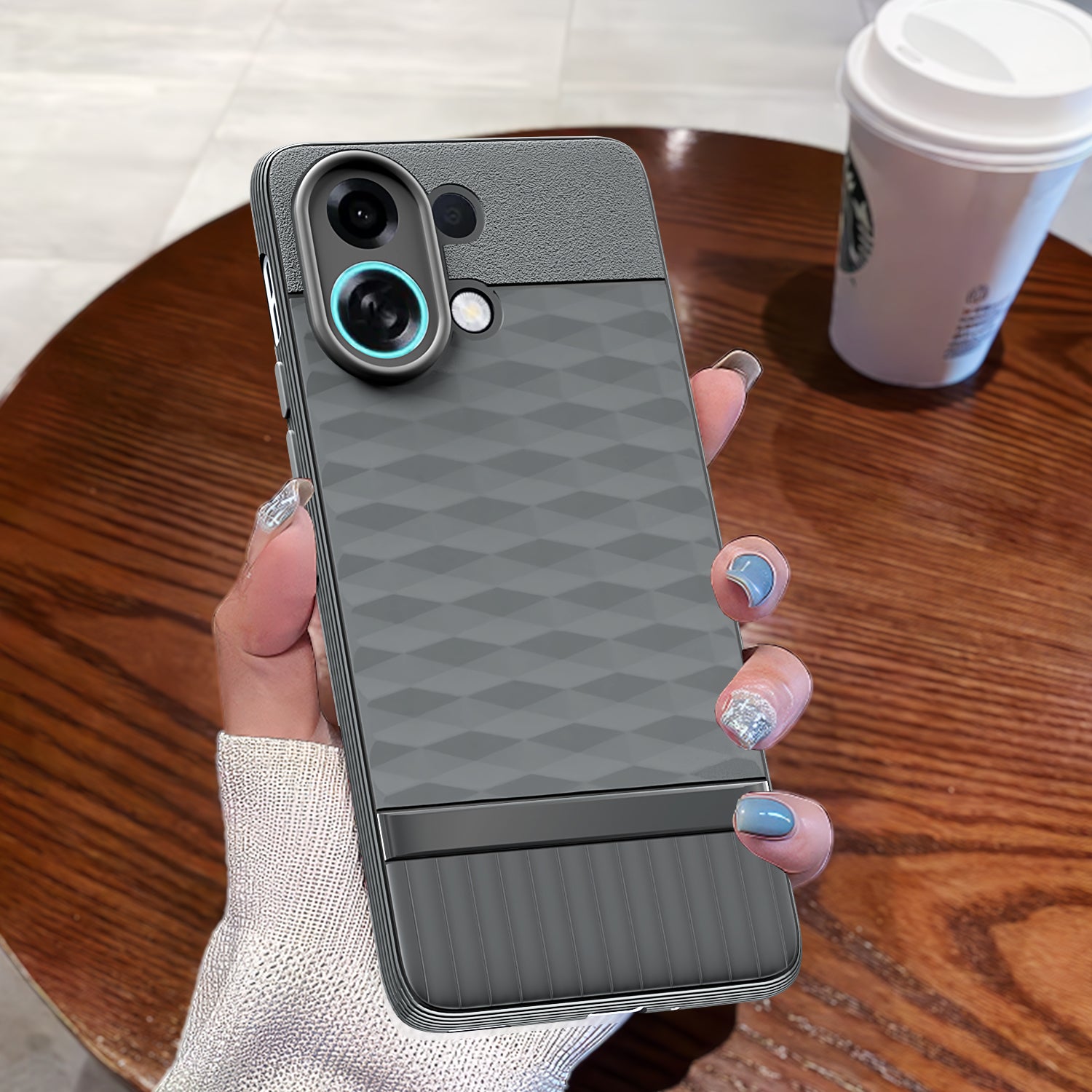 Pikkme Oppo K13 Turbo 5G Shockproof Soft Flexible Gencase Back cover (Grey)