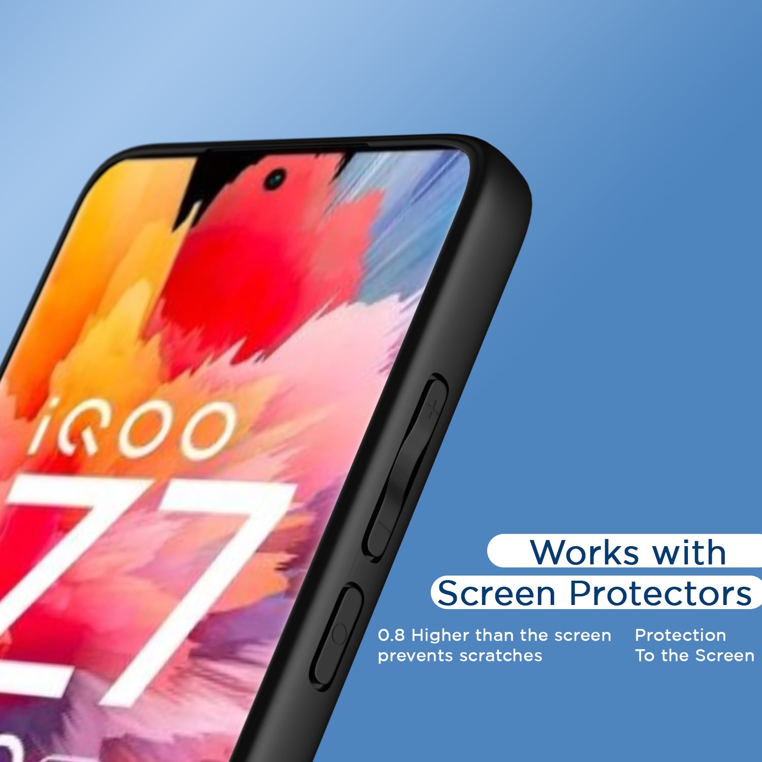 Pikkme iQOO Z7 Pro 5G / Vivo T2 Pro 5G Eagle 2 Shockproof Crystal Clear Sleek Hybrid Armor Back cover (Black)