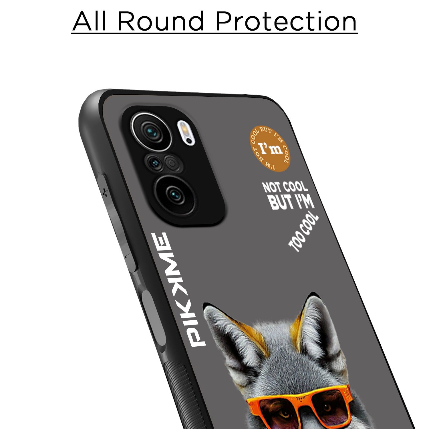 Pikkme Back Cover Pc Tpu + Printed Cool Funky Stylish Grey Wolf Swag Raised Edges Camera Protection |Bumper Case For Xiaomi 11X (Design 01)