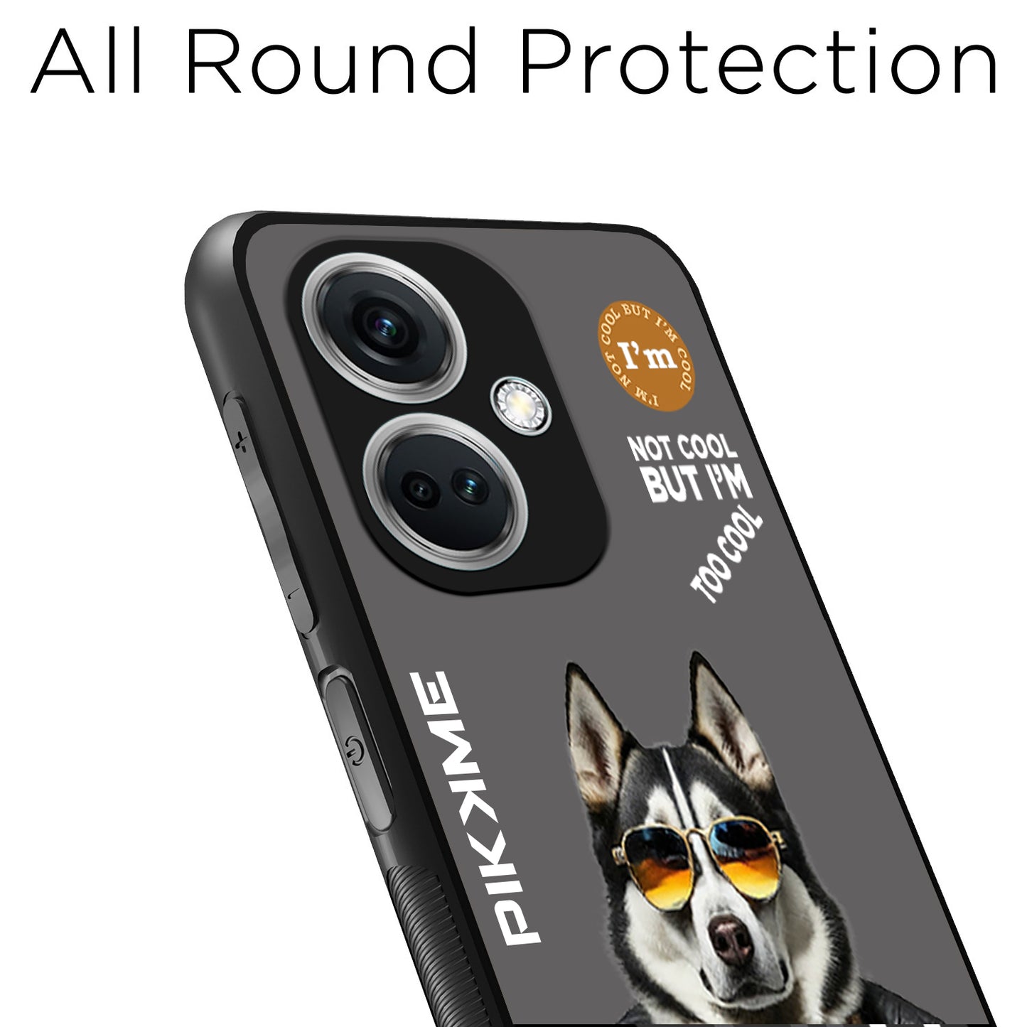 Pikkme Back Cover Pc Tpu + Printed Cool Funky Stylish Grey Dog Swag Raised Edges Camera Protection |Bumper Case For OnePlus Nord Ce 3 5G (Design 02)