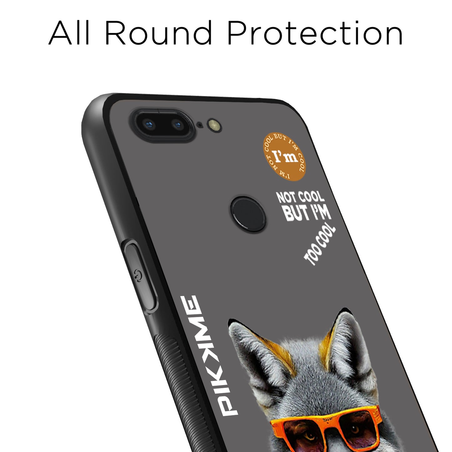 Pikkme Back Cover Pc Tpu + Printed Cool Funky Stylish Grey Wolf Swag Raised Edges Camera Protection |Bumper Case For OnePlus 5T (Design 01)