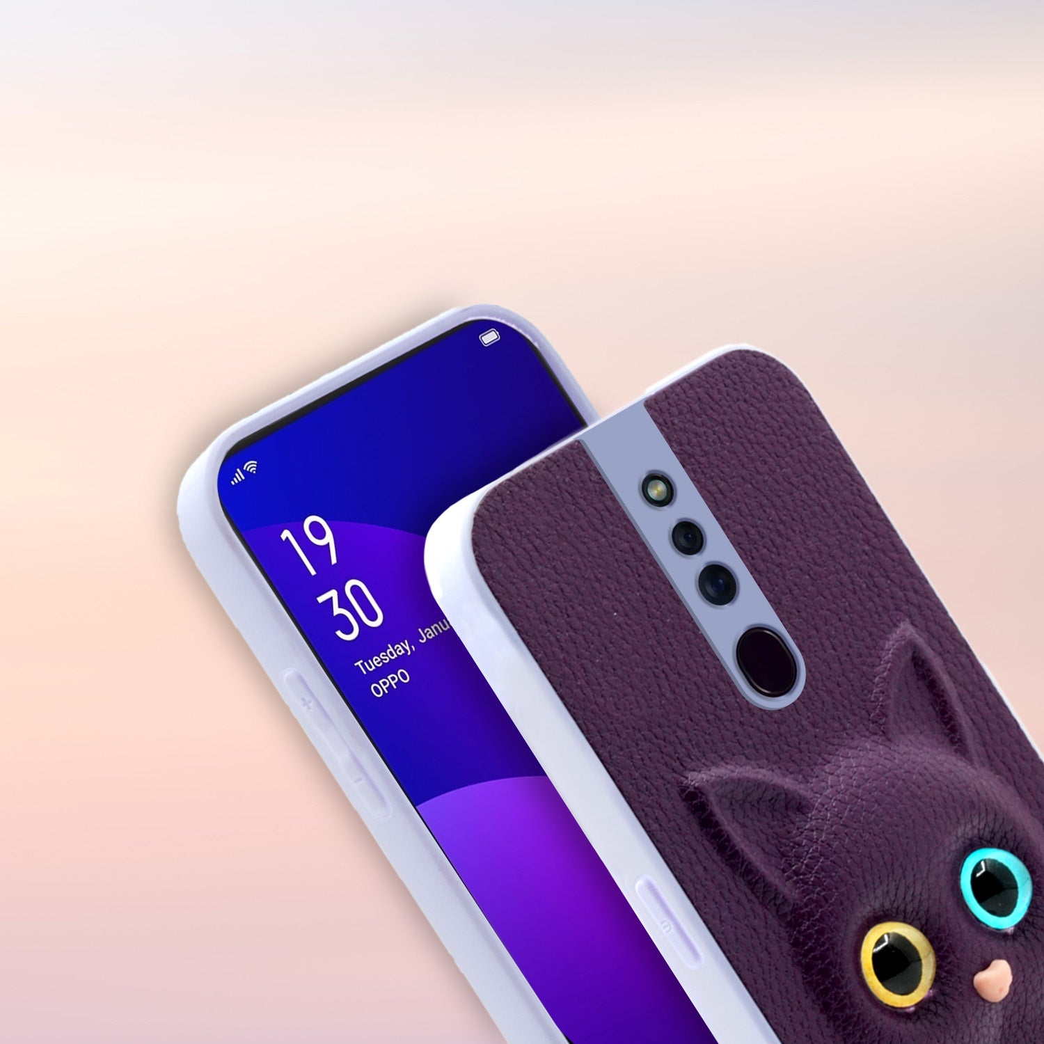Pikkme Oppo F11 Pro Kitty Back Cover (Purple)