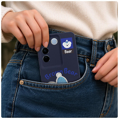 Pikkme Vivo V27/V27 Pro 5G Plush Patch blue mobile back cover – photo 4