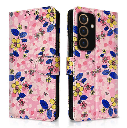 Pikkme Samsung S24 5G pink flower mobile flip cover