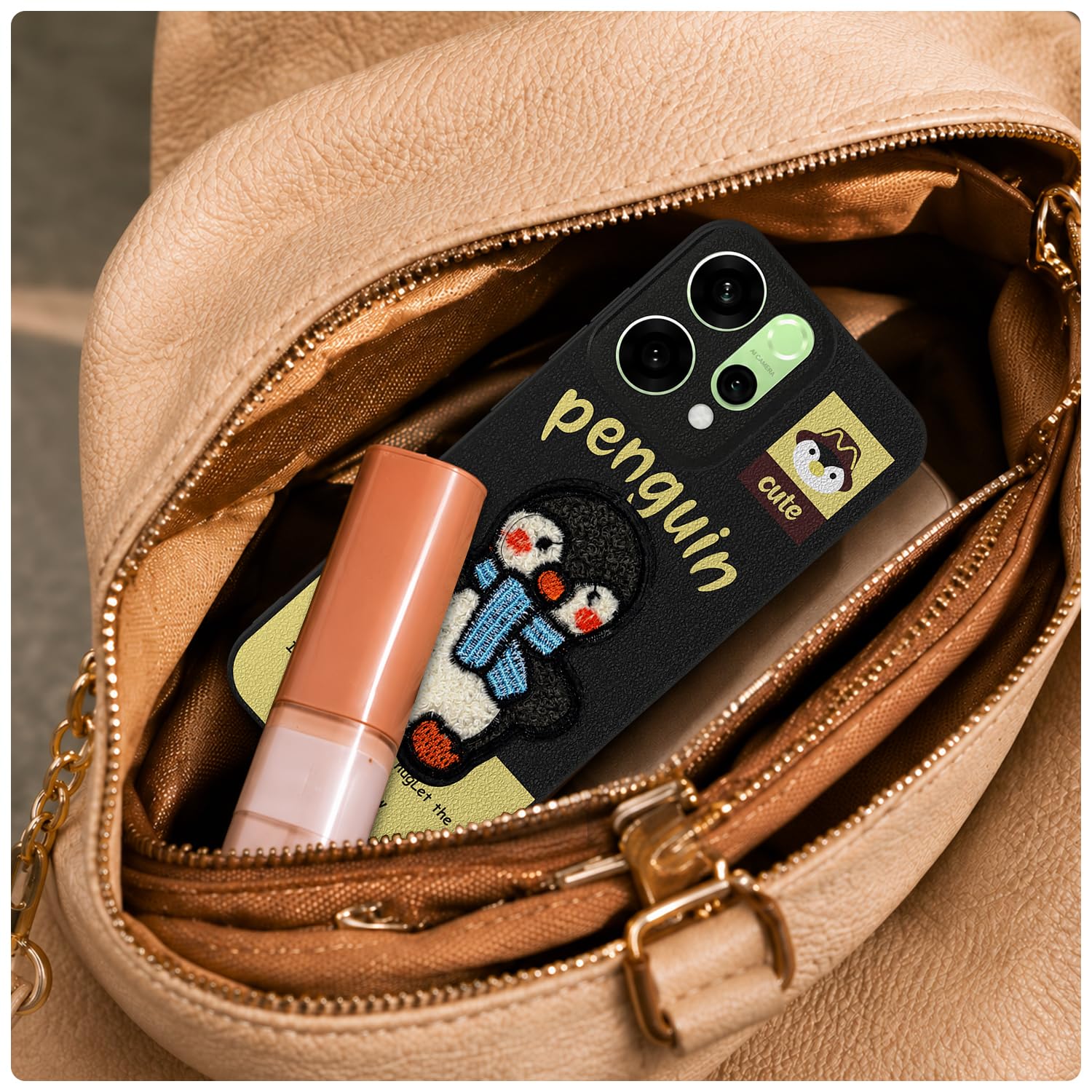 Pikkme black Plush Patch phone cover for Oppo Reno 14 5G – photo 5