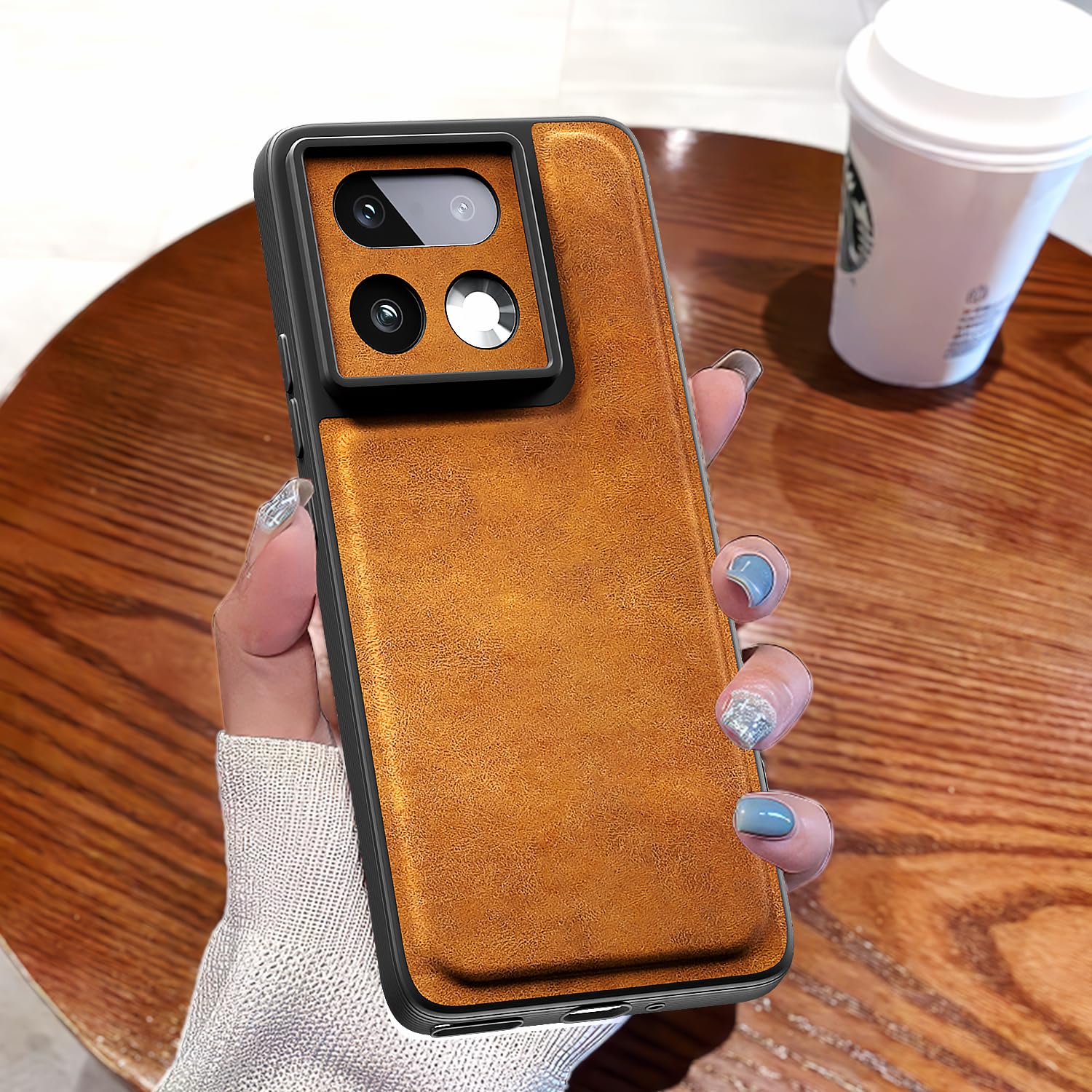 Pikkme Realme 16 Pro Plus 5G Leather brown mobile back cover – photo 7