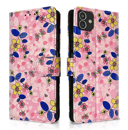 Pikkme pink flower flip case for Samsung F14 5G