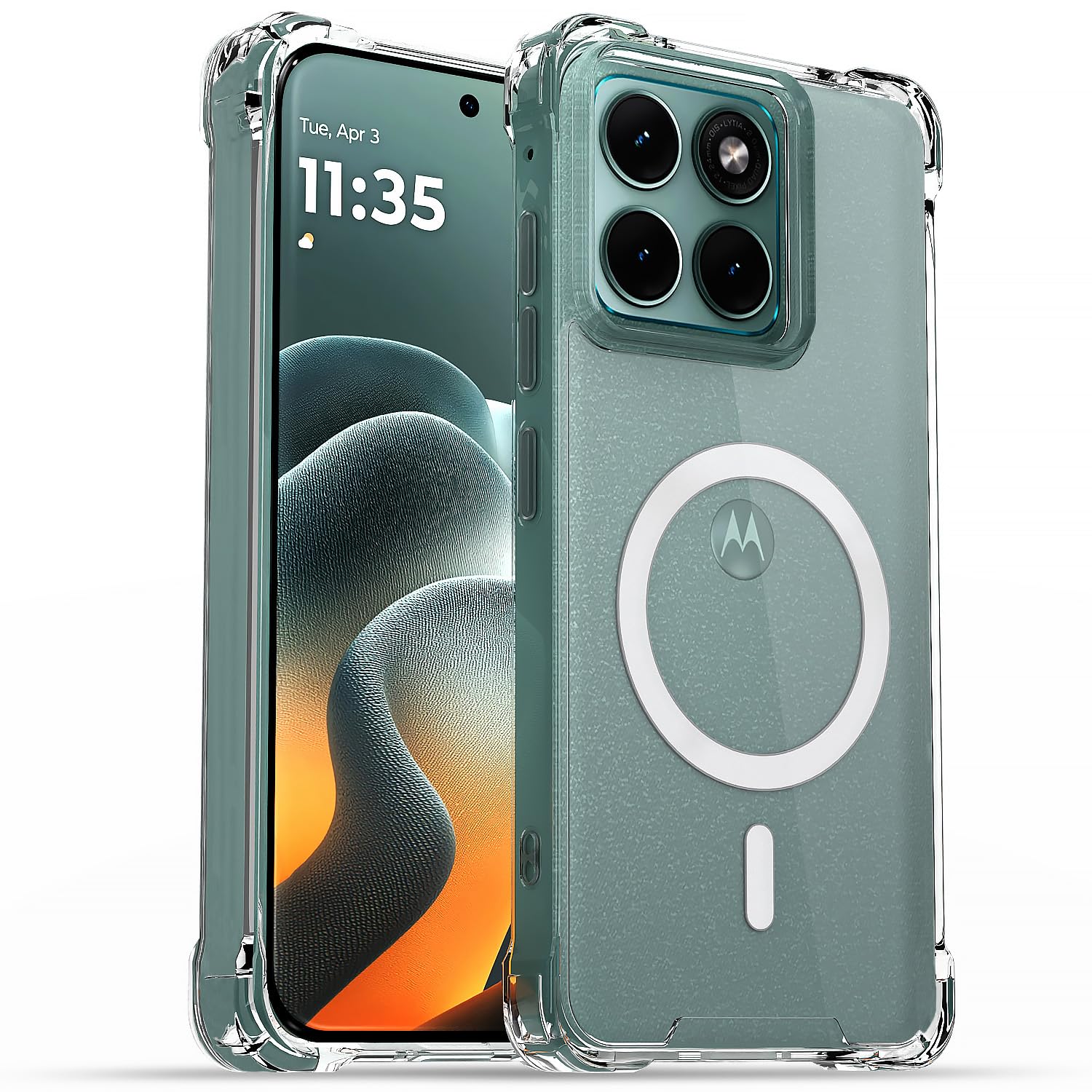 Pikkme transparent mag-safe MagSafe mobile back cover for Moto Edge 70 Fusion 5G