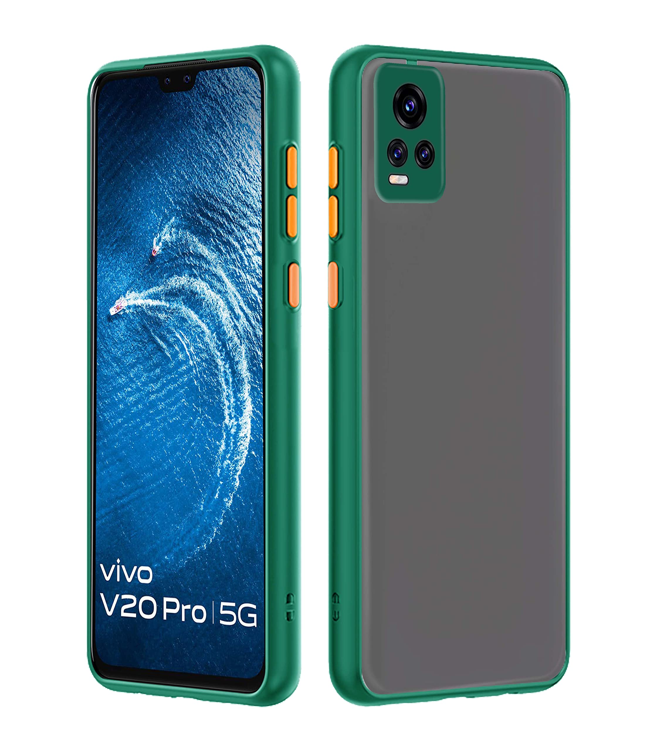 Pikkme green Hybrid mobile back cover for Vivo V20 Pro