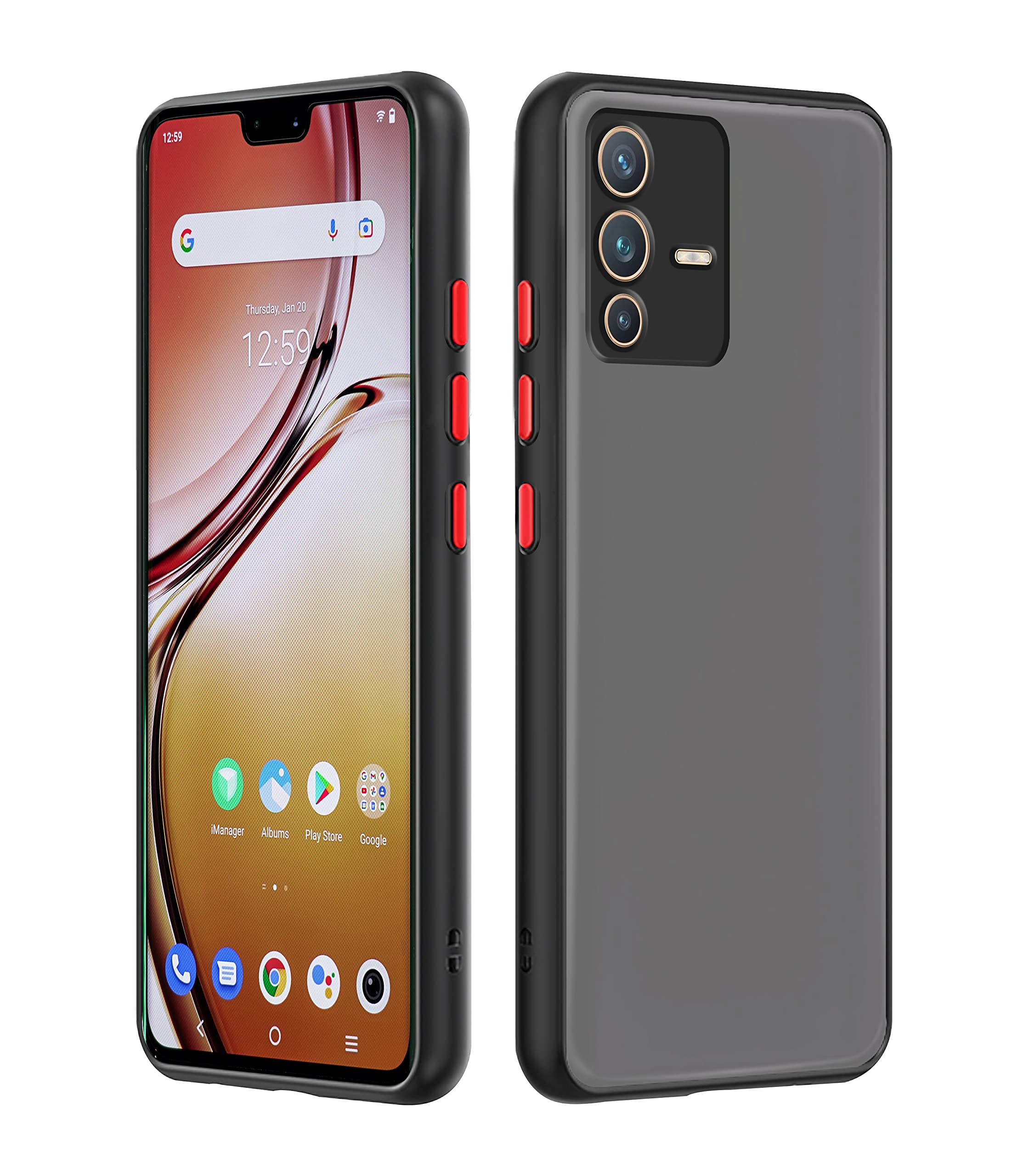 Black mobile back cover for Vivo V23 5G – Pikkme