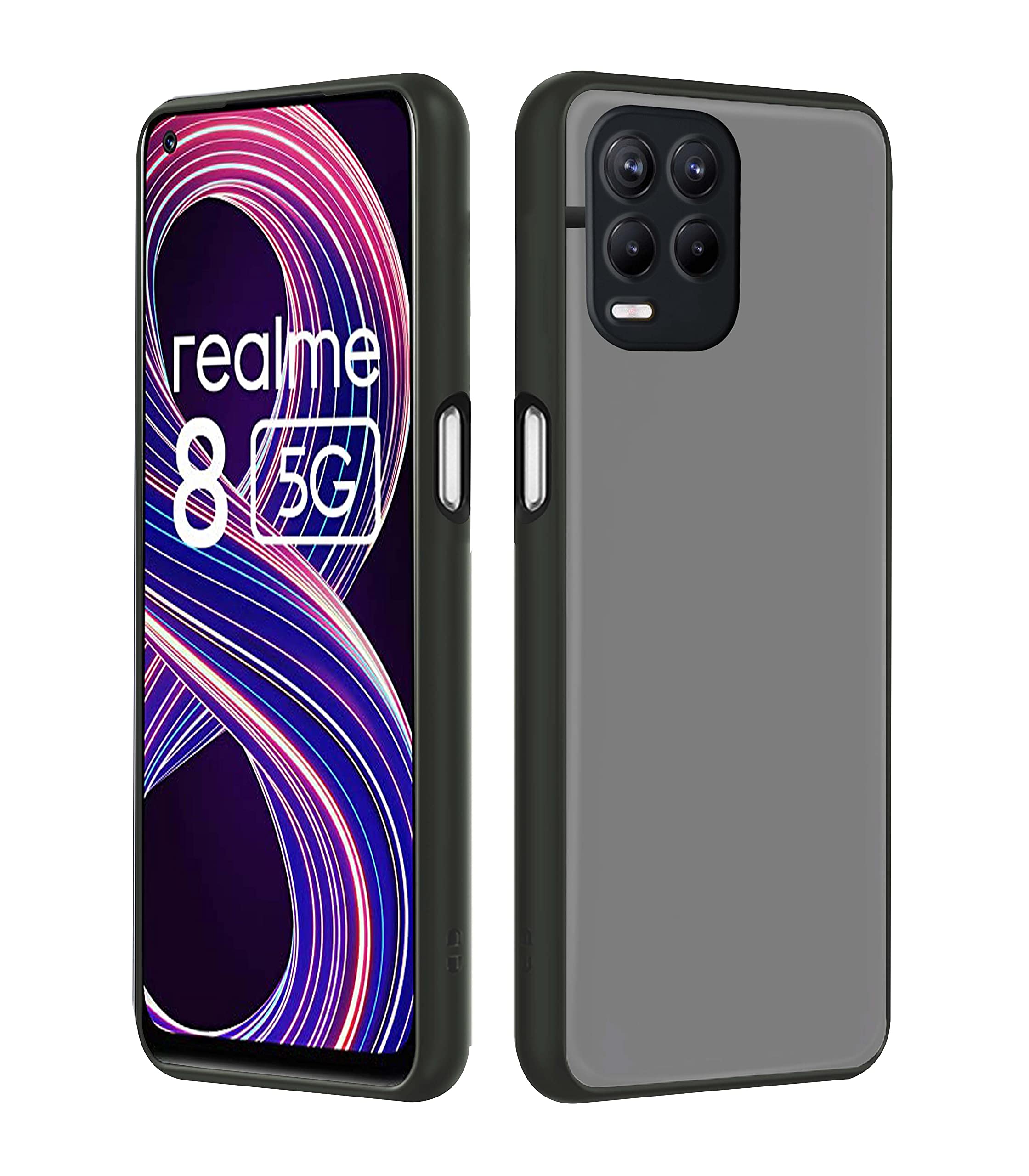 Black mobile cover for Realme 8/8s/Narzo 30 5G – Pikkme
