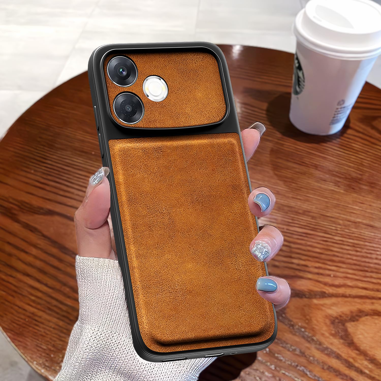 Pikkme brown Leather mobile cover for Oppo F33 Pro 5G – photo 7