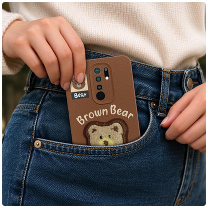 Pikkme brown Plush Patch phone cover for Redmi 9 Prime/Poco M2 – photo 4