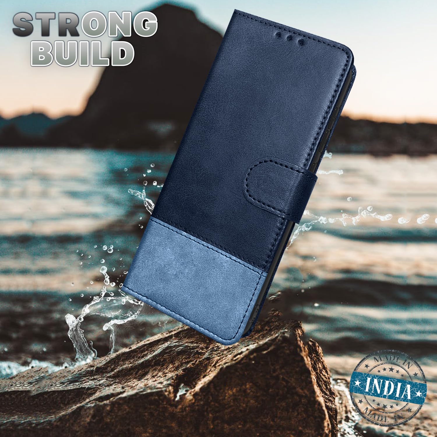 Pikkme navy & light blue Wallet flip case for Redmi A1/A2 – photo 2