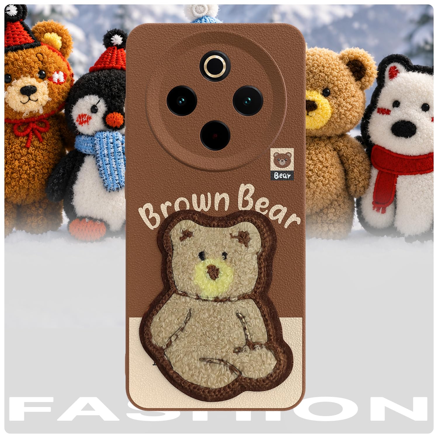 Pikkme Vivo T4/iQOO Z10 5G Plush Patch brown back cover – photo 7