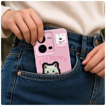 Pikkme Vivo V25 5G Plush Patch pink phone cover – photo 4