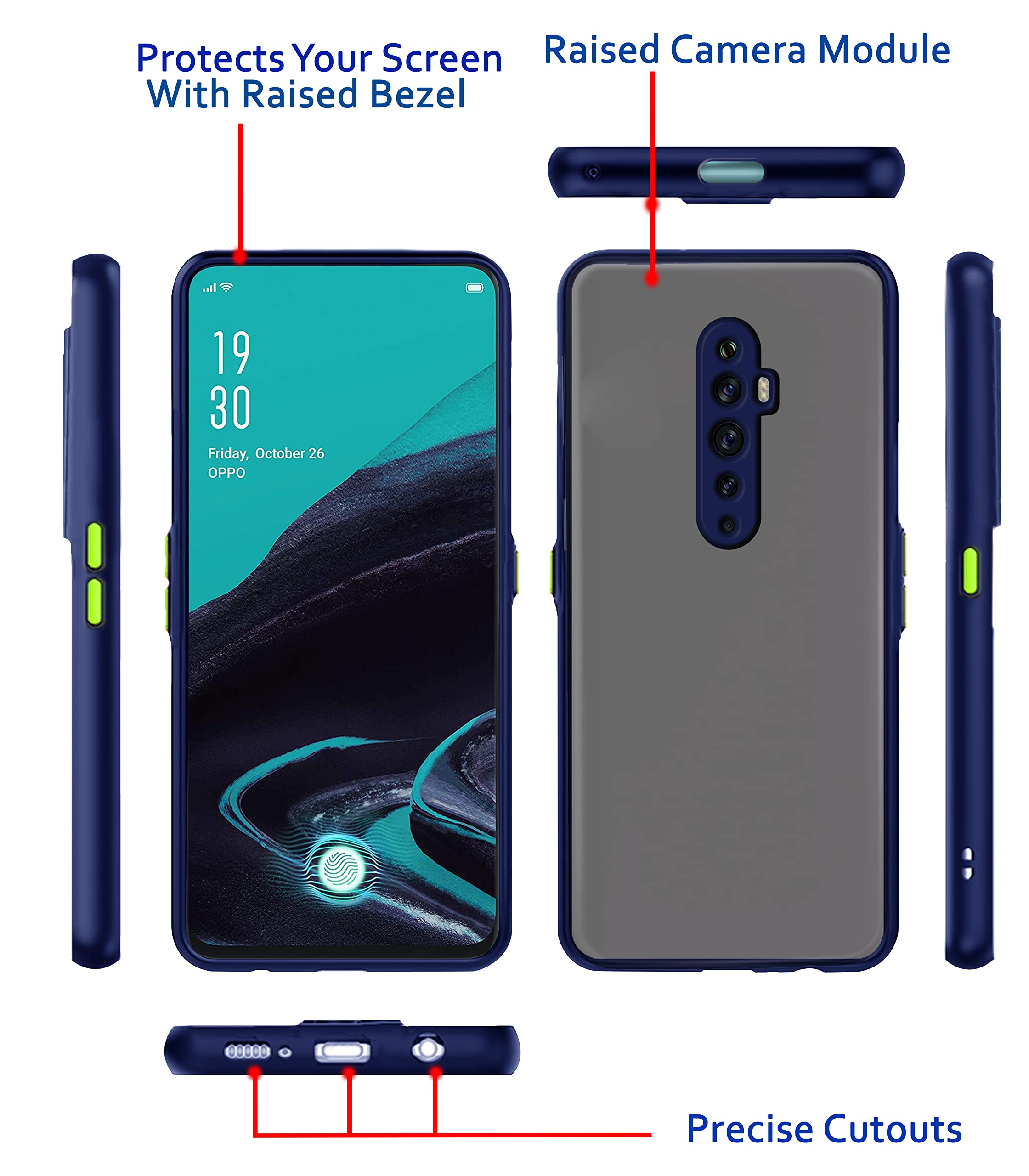 Pikkme blue Hybrid mobile cover for Oppo Reno 2F/2Z – photo 3