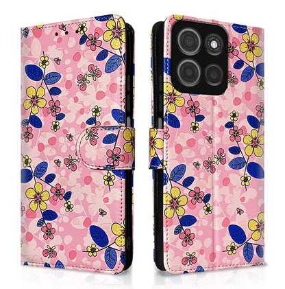 Pink flower flip cover for Moto G15 – Pikkme