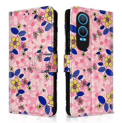 Pikkme pink flower Wallet flip cover for OnePlus Nord CE 4 Lite 5G