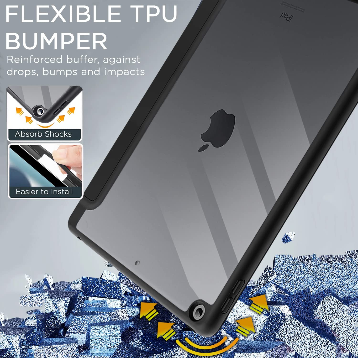 iPad Smart Trifold wallet flip cover in black by Pikkme – photo 4