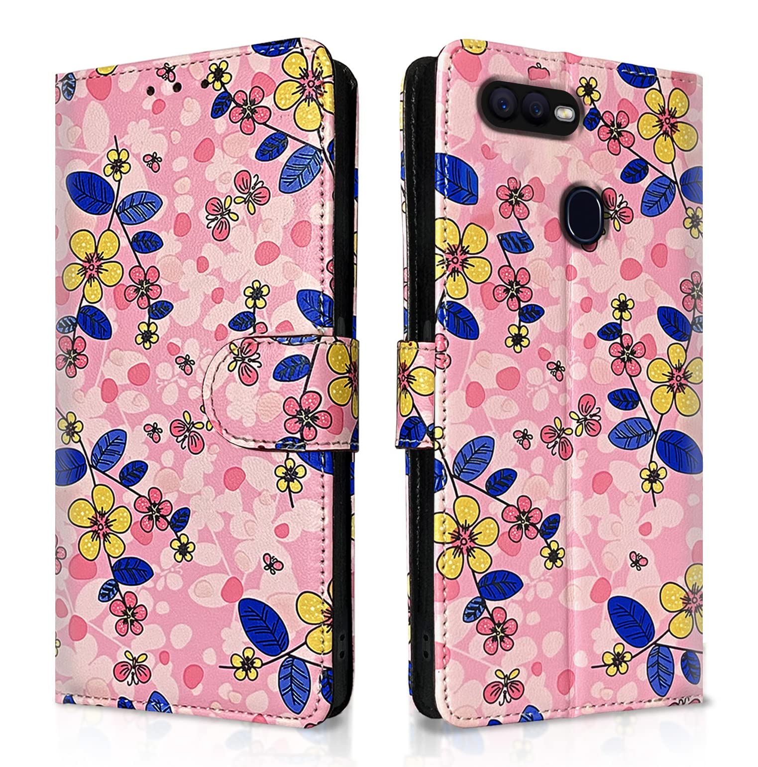 Pink flower Wallet flip case for Oppo F9/F9 Pro, Realme 2/2 Pro/U1 – Pikkme
