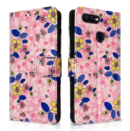 Pink flower Wallet flip case for Oppo F9/F9 Pro, Realme 2/2 Pro/U1 – Pikkme