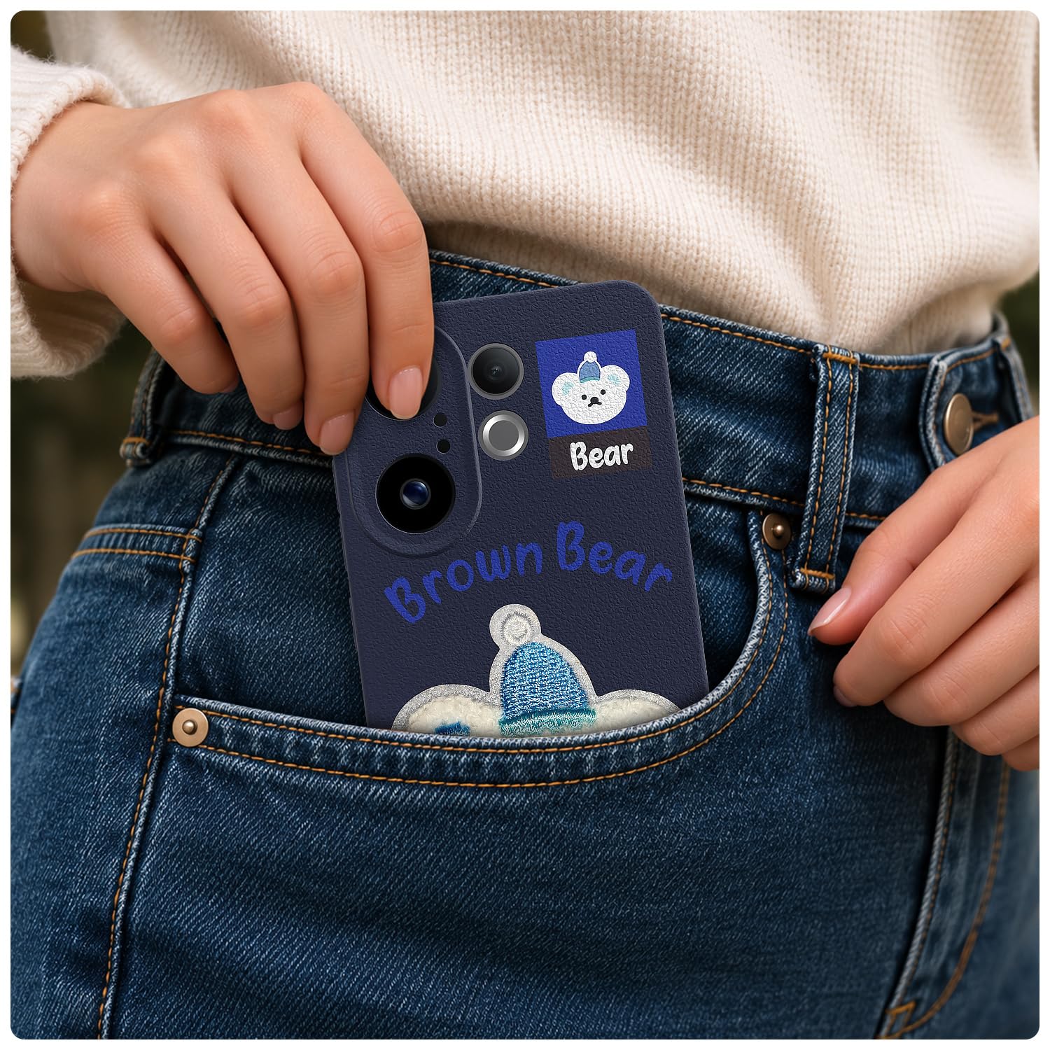 Vivo X200 FE 5G Plush Patch mobile cover in blue by Pikkme – photo 4
