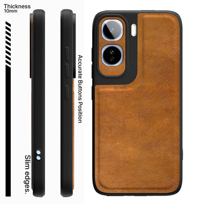 Vivo T5 Pro 5G Leather back cover in brown by Pikkme – photo 3