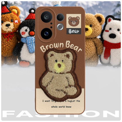 Pikkme brown Plush Patch mobile back cover for Vivo X200 FE 5G – photo 7