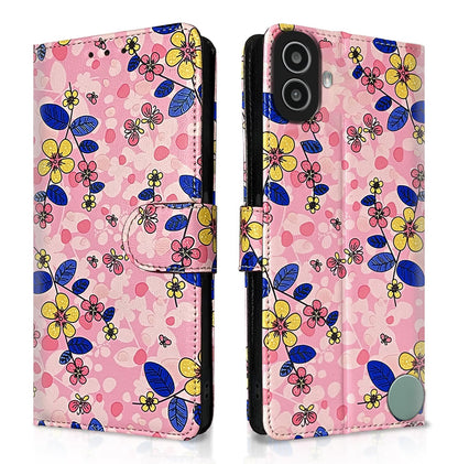 Pink flower Wallet wallet flip cover for CMF Phone 1 – Pikkme