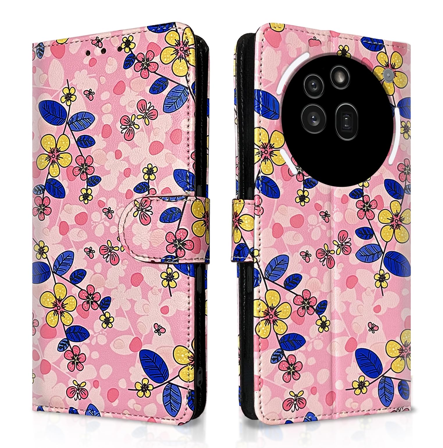 Pikkme pink flower flip cover for Nothing Phone 3a Pro 5G