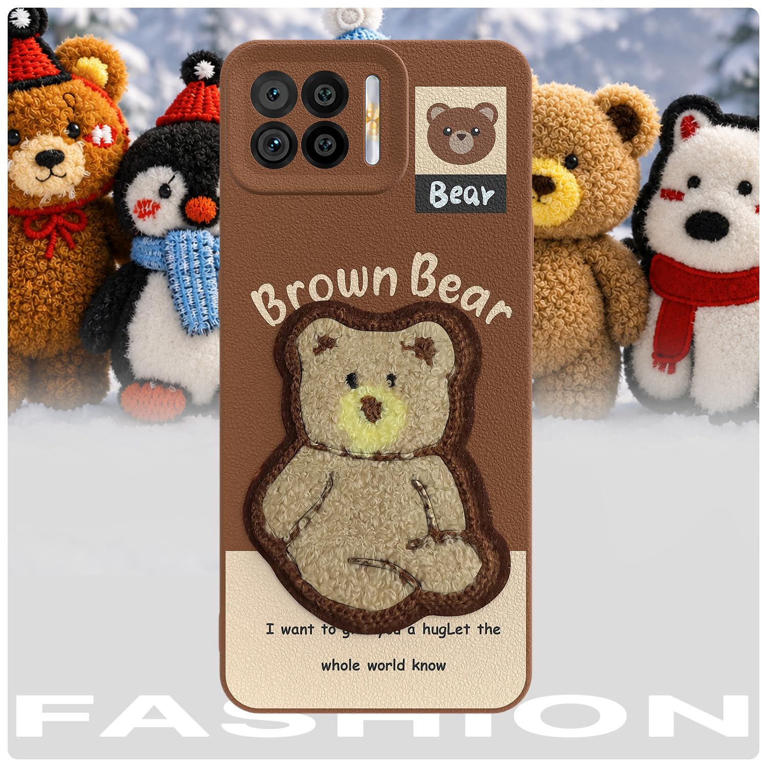 Brown Plush Patch back cover for Oppo F17 – Pikkme – photo 7