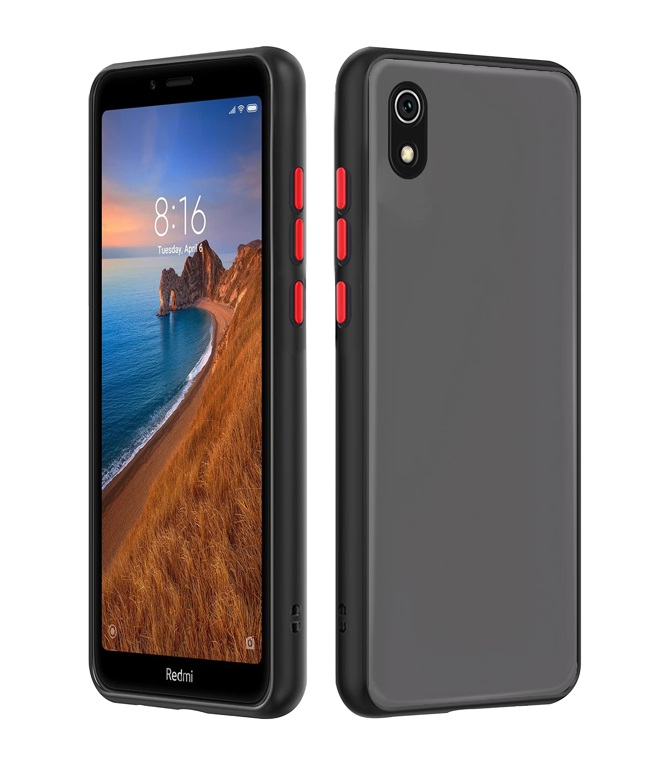 Pikkme black Hybrid mobile back cover for Redmi 7A