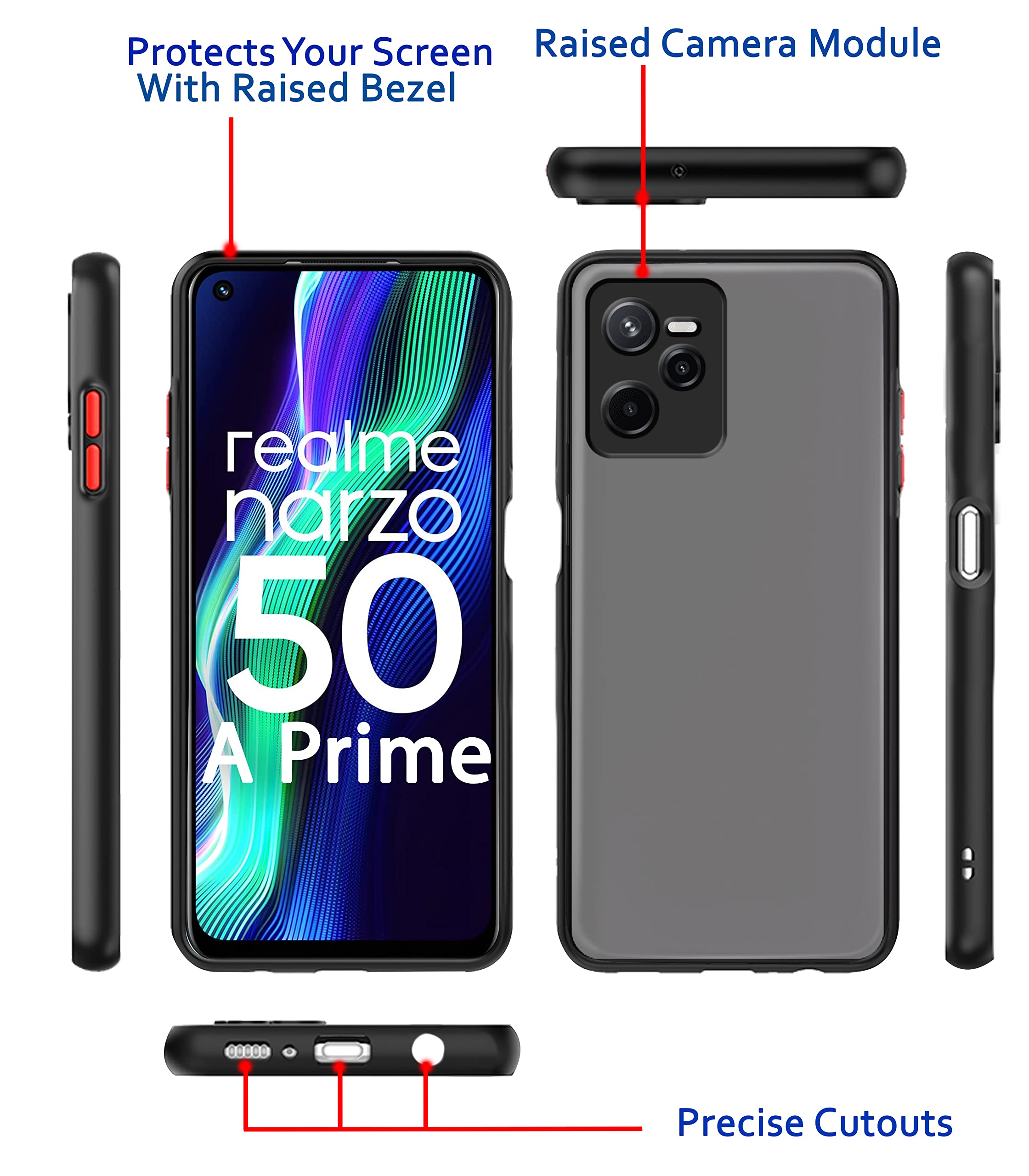 Black mobile back cover for Realme Narzo 50A Prime – Pikkme – photo 4