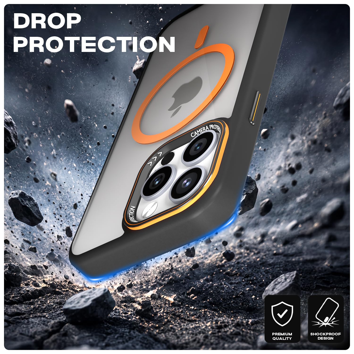 Black & orange mag-safe MagSafe back cover for iPhone 14 Pro – Pikkme – photo 6