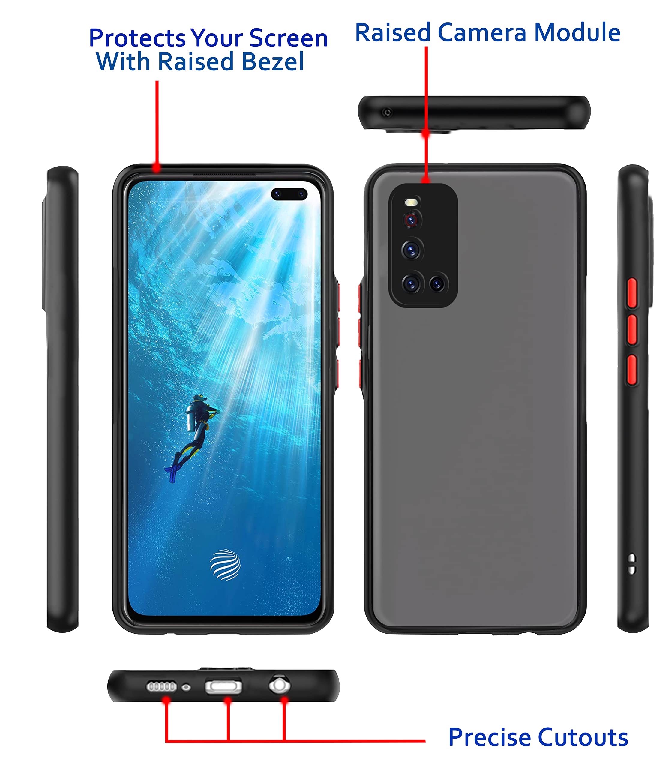 Black Hybrid back cover for Vivo V19 – Pikkme – photo 3