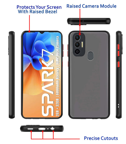 Tecno Spark 7/7T back cover in black by Pikkme – photo 3