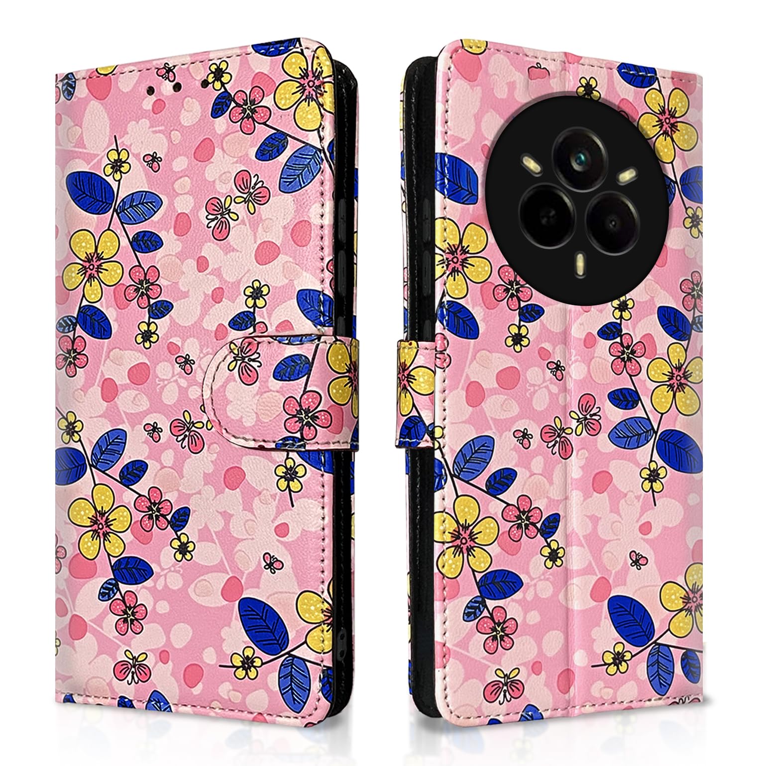 Pink flower flip cover for Realme 14 Pro 5G – Pikkme