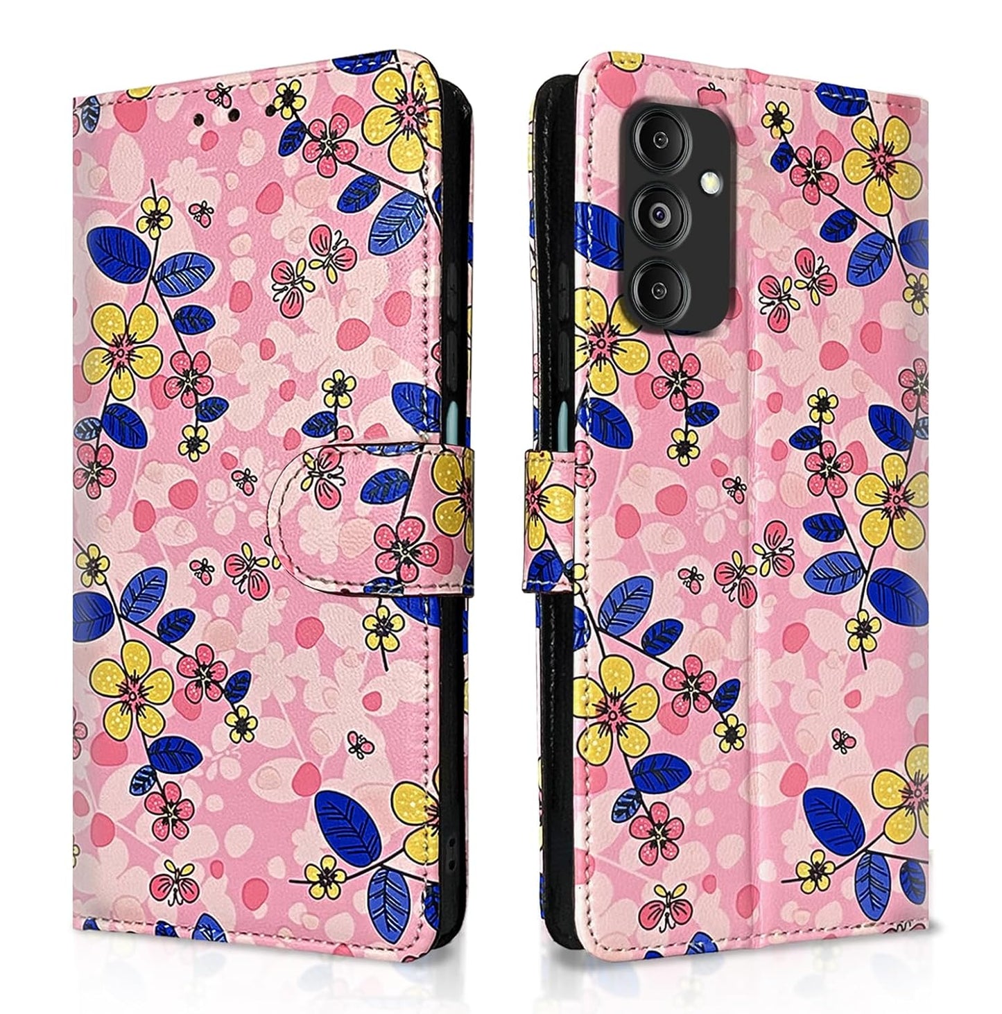 Pikkme Samsung Galaxy M35 5G Flower Flip Cover (Pink)